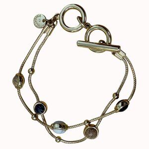 Talbots Bracelet Toggle Gold Tone, Casual,‎ Neutral, Classic, Layered, Stone